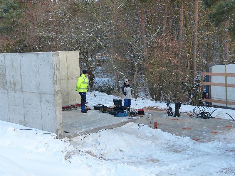 Nahwärmenetz in Mischelbach: Bau des Heizhauses