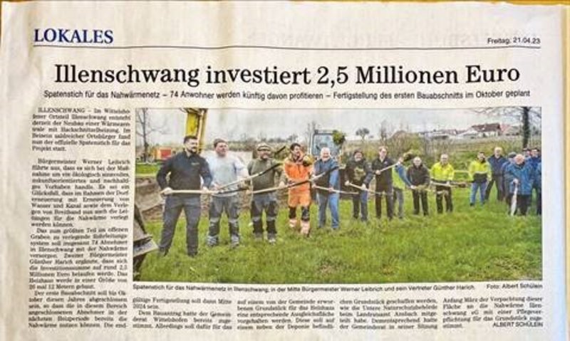 Illenschwang: Spatenstich Zeitungsartikel