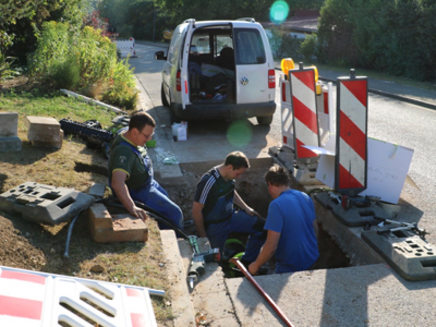 Wärmenetz in Dittenheim: Baustelle 