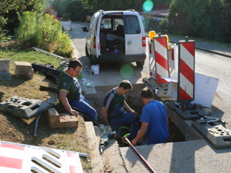 Wärmenetz in Dittenheim: Baustelle