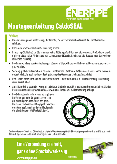 Rohrtechnik: CaldoSEAL Montageanleitung