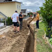 Wärmenetz Abensberg:Rohrgraben in Abensberg für Nahwärme