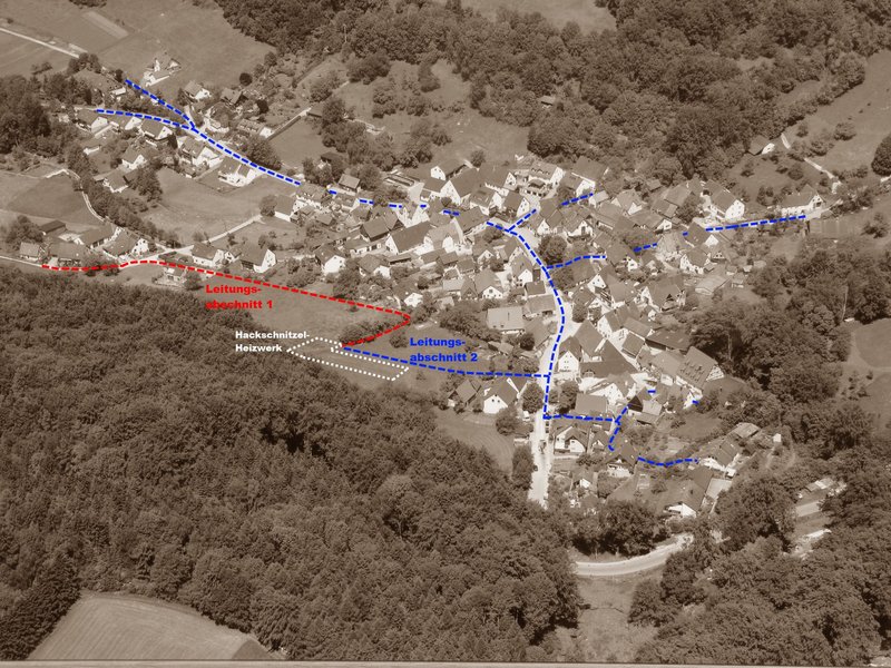 Nahwärmenetz in Breitenbrunn, Trassenverlauf