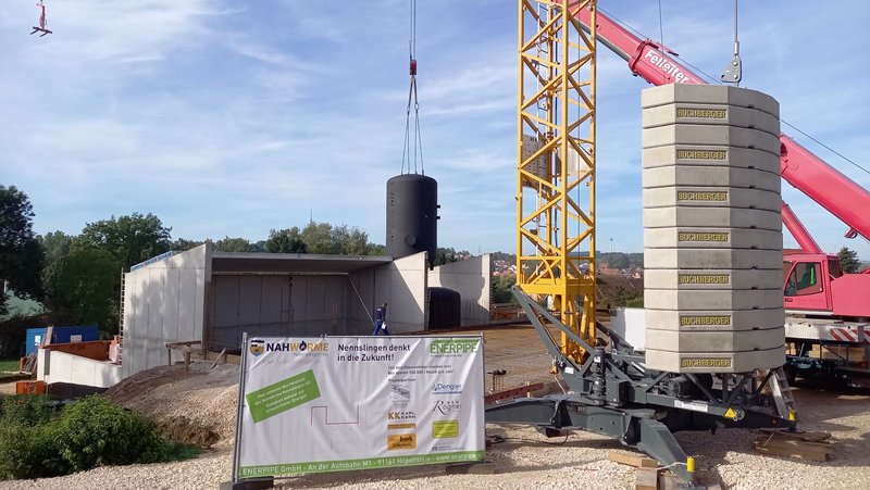 ENERPIPE Wärmenetz in Nennslingen: Heizhaus wird gebaut