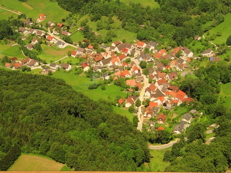 Nahwärmenetz in Breitenbrunn, Luftbild, Bioenergiedorf
