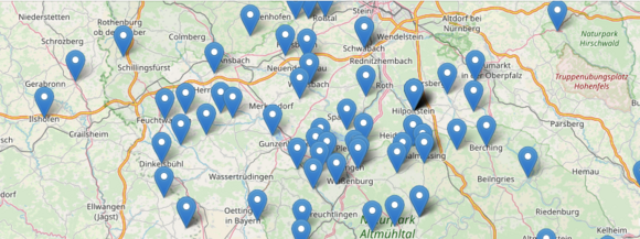 Projektübersicht Deutschlandkarte mit Enerpipe Markierungen