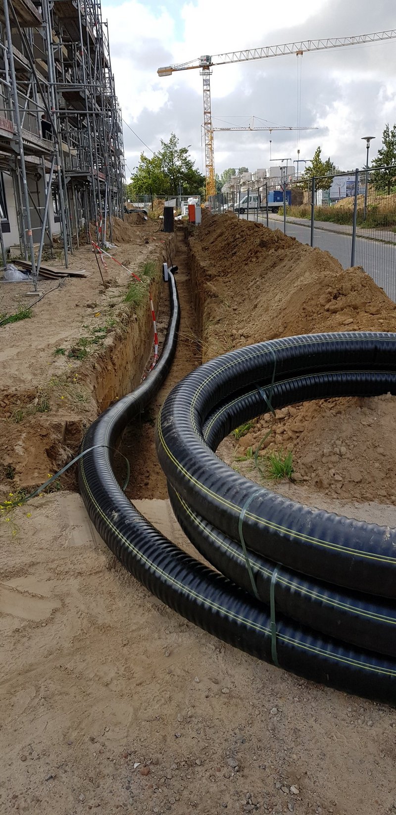 Rohrgraben Stadtwerke Fernwärmenetz