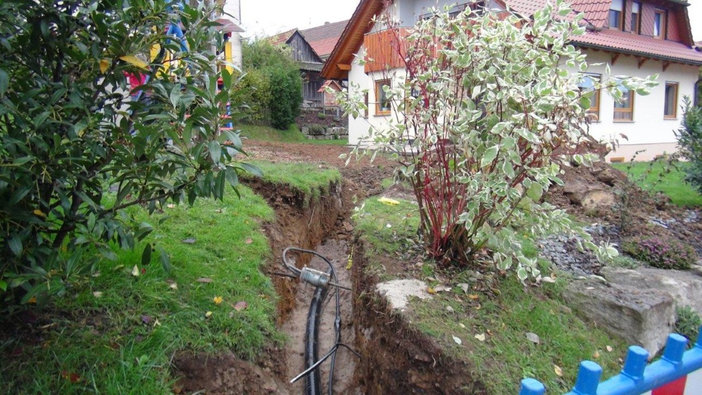 Nahwärmenetz ni Gebenweiler: Rohrgraben