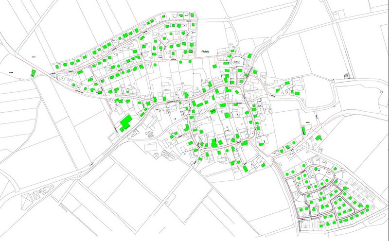 Plan Pfofeld Plan für Nahwärmenetz in Pfofeld