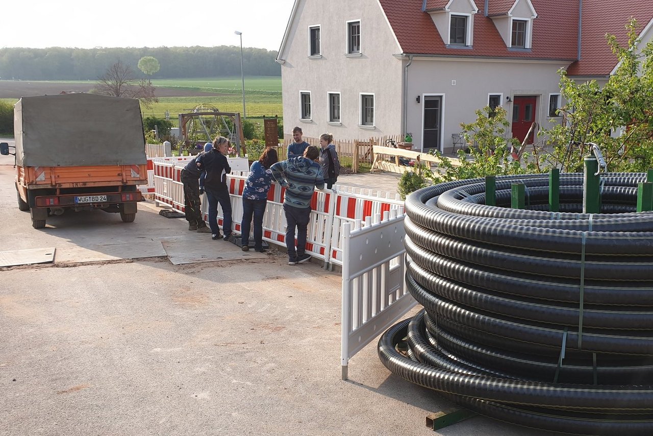Rohranlieferung für Nahwärme in Dornhausen