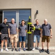 Gruppenfoto vor dem Heizhaus