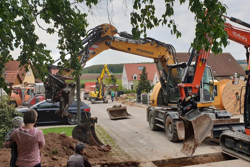 Wärmenetz in Dornhausen - Bau