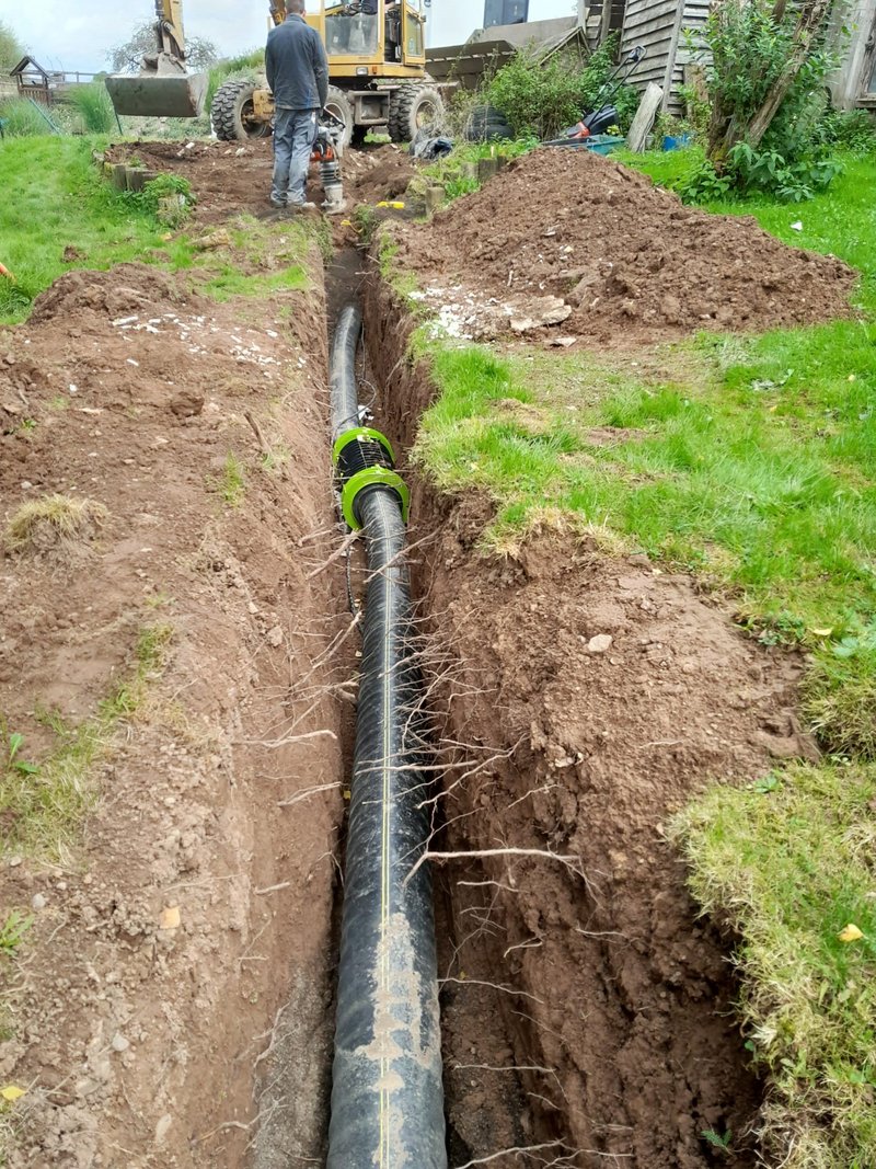 Nahwärmenetz in Gillen, Rohrgraben